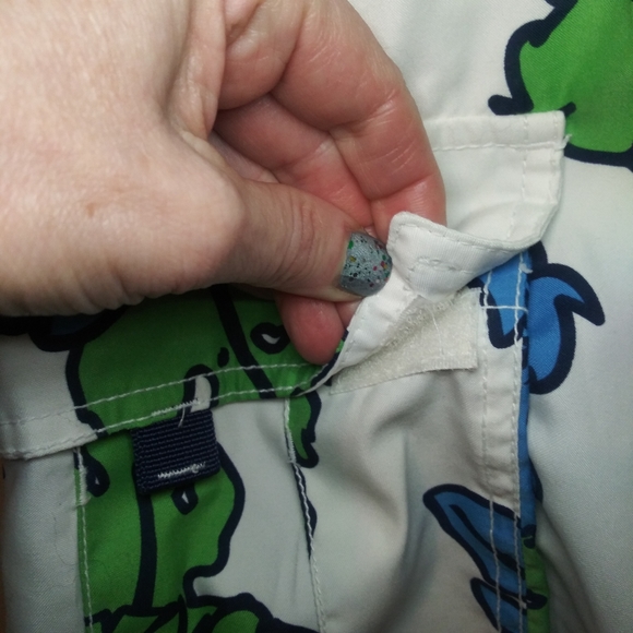 Vintage Aeropostale White Turquoise & Green Hibiscus Print Board Shorts - Picture 5 of 13